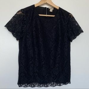 JCrew Black Lace Top